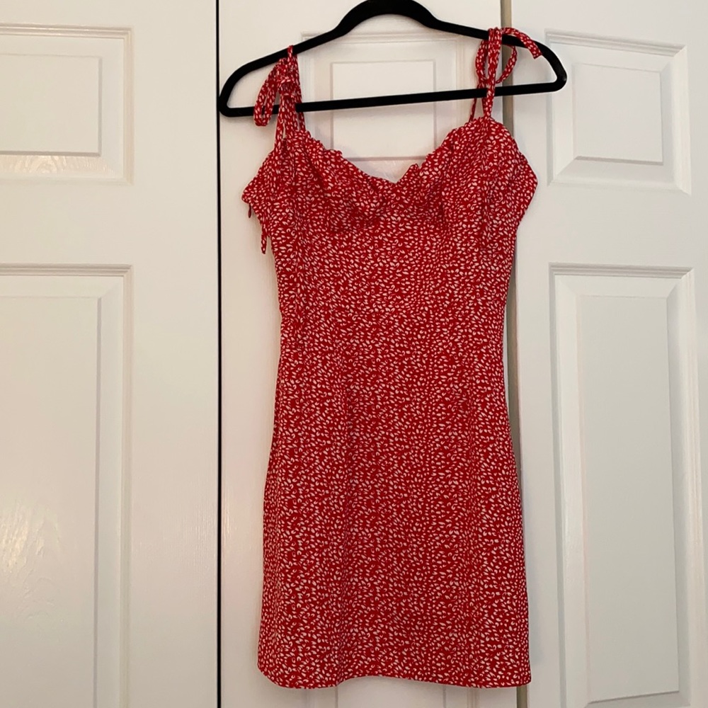 Red Tie Mini Dress